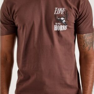 Men’s by the Horns Brown XL T-Shirt